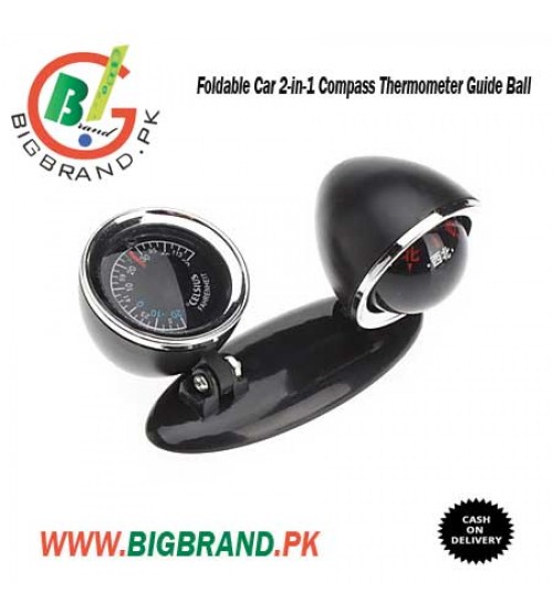 Foldable Car 2-in-1 Compass Thermometer Guide Ball